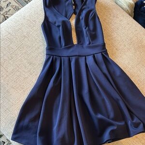 ASOS Petite Elegant Navy Backless Dress
